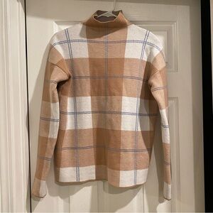 Rachel Zoe Plaid Mock Turtleneck Sweater Small